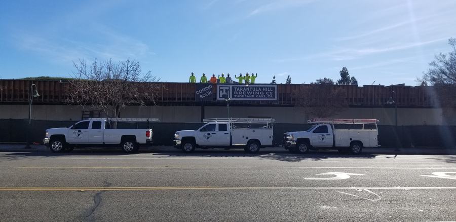 Top Armor crew and trucks at Tarantula Hill Brewing Company